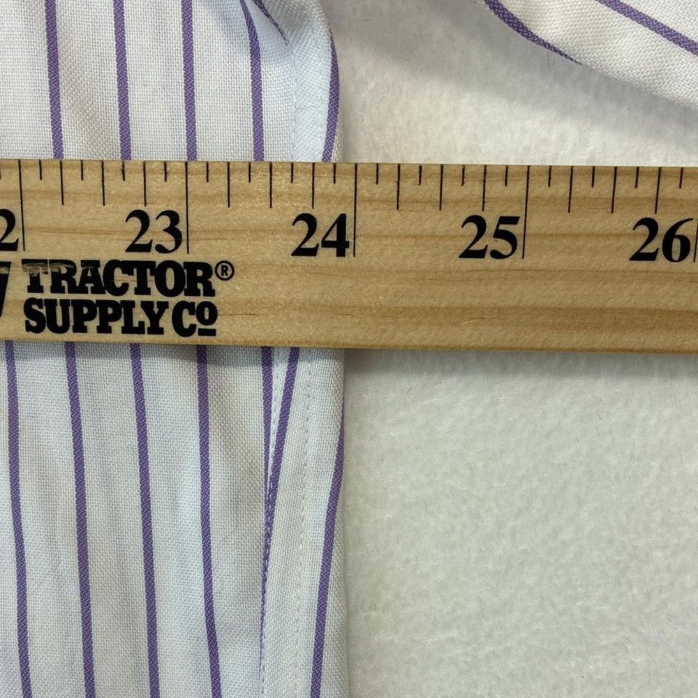 Enro white and purple striped long sleeve dress shirt NWT size 16 1/2 33-35 - Picture 5 of 5